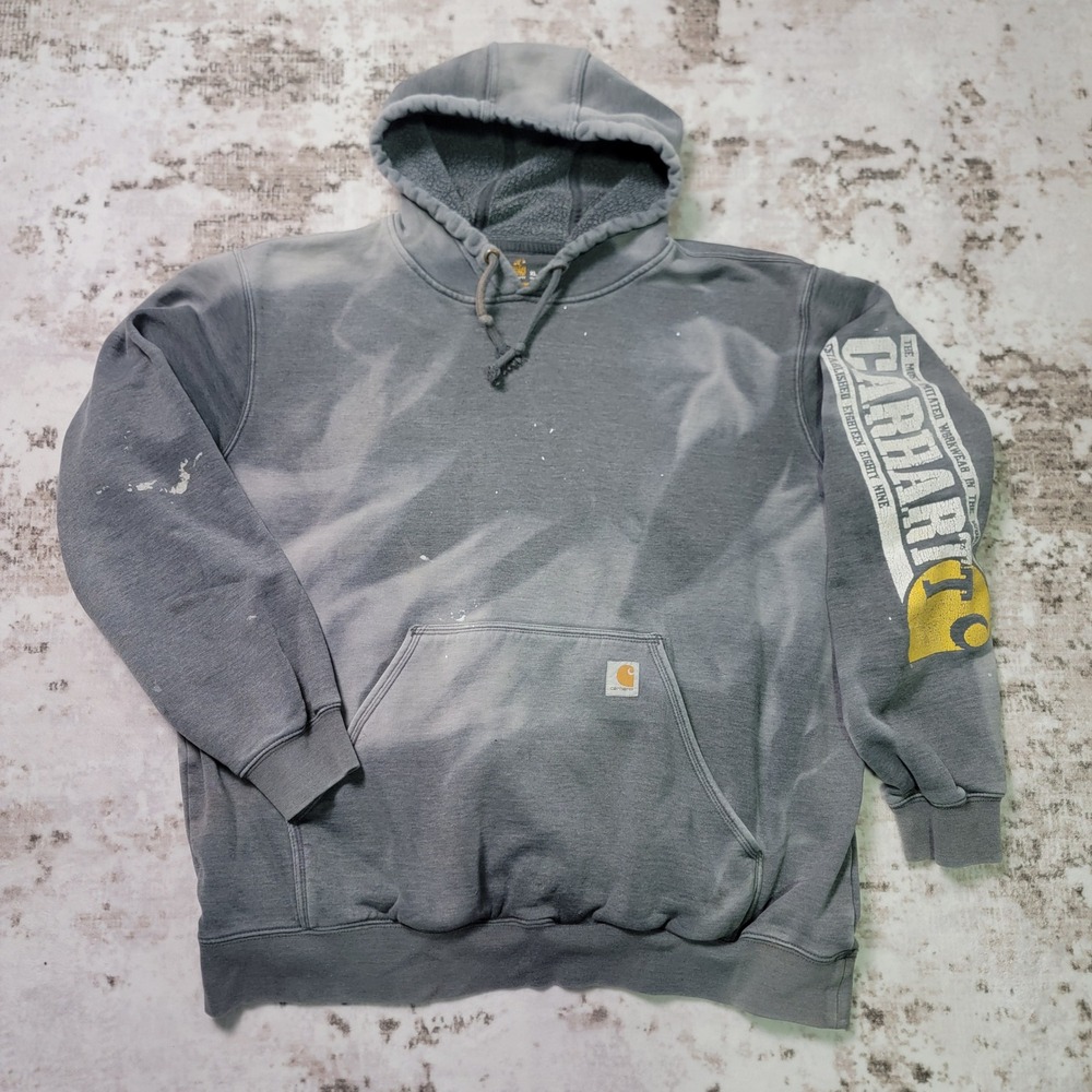 Carhartt Sun Faded Grunge Men XL Workwear Hoodie Distressed Faded Streetwear